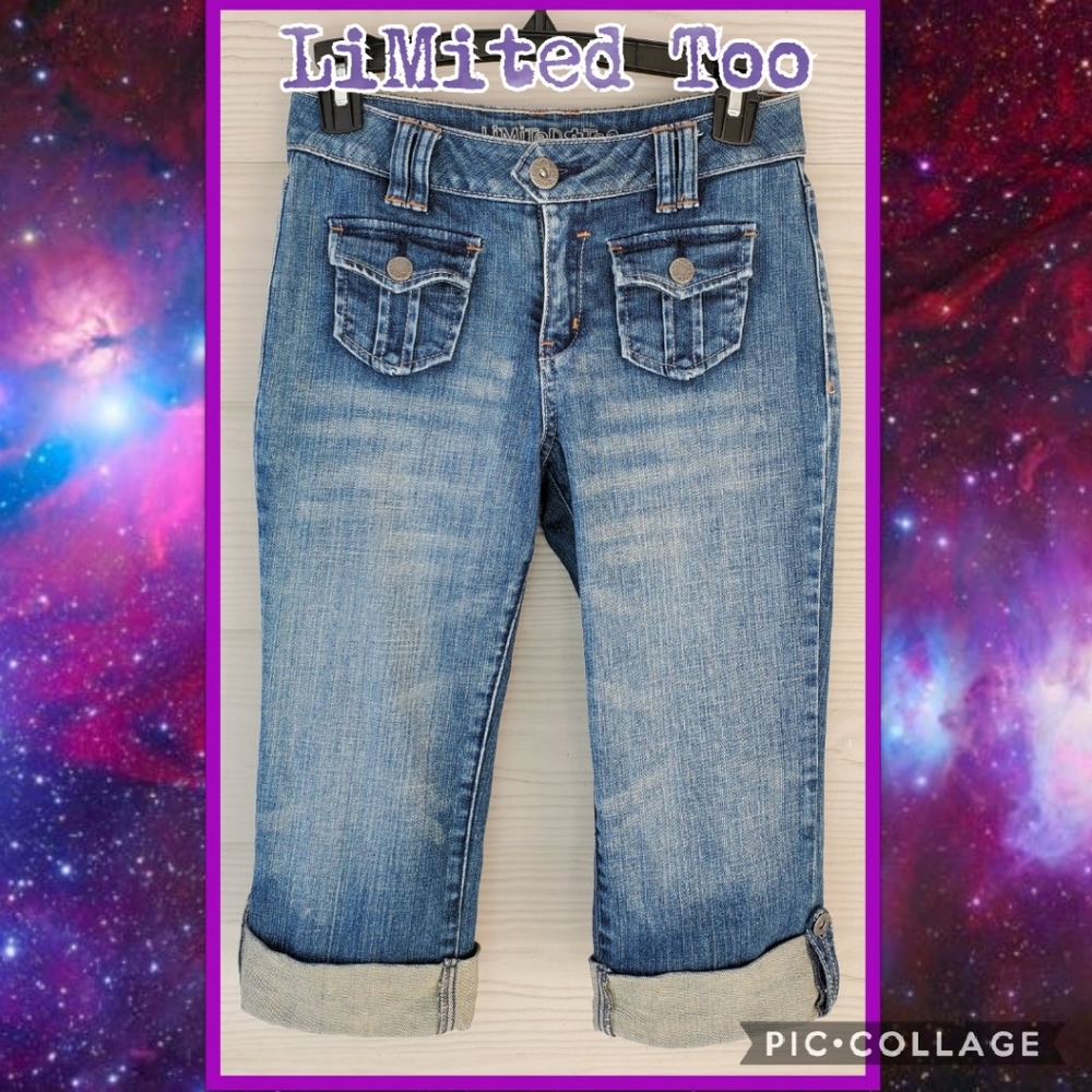 Simply Low Medium Wash Cropped Denim Capri Pants